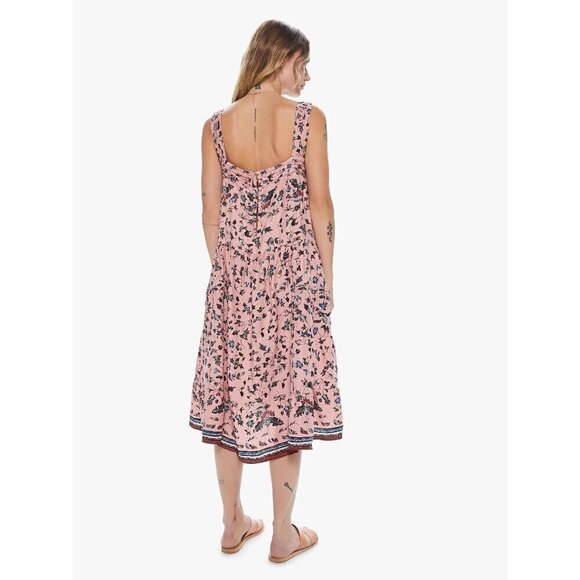 💕NATALIE MARTIN💕 Jasmine Dress ~ 100% Silk Lotus Print Champagne Medium M NWT - Picture 5 of 13